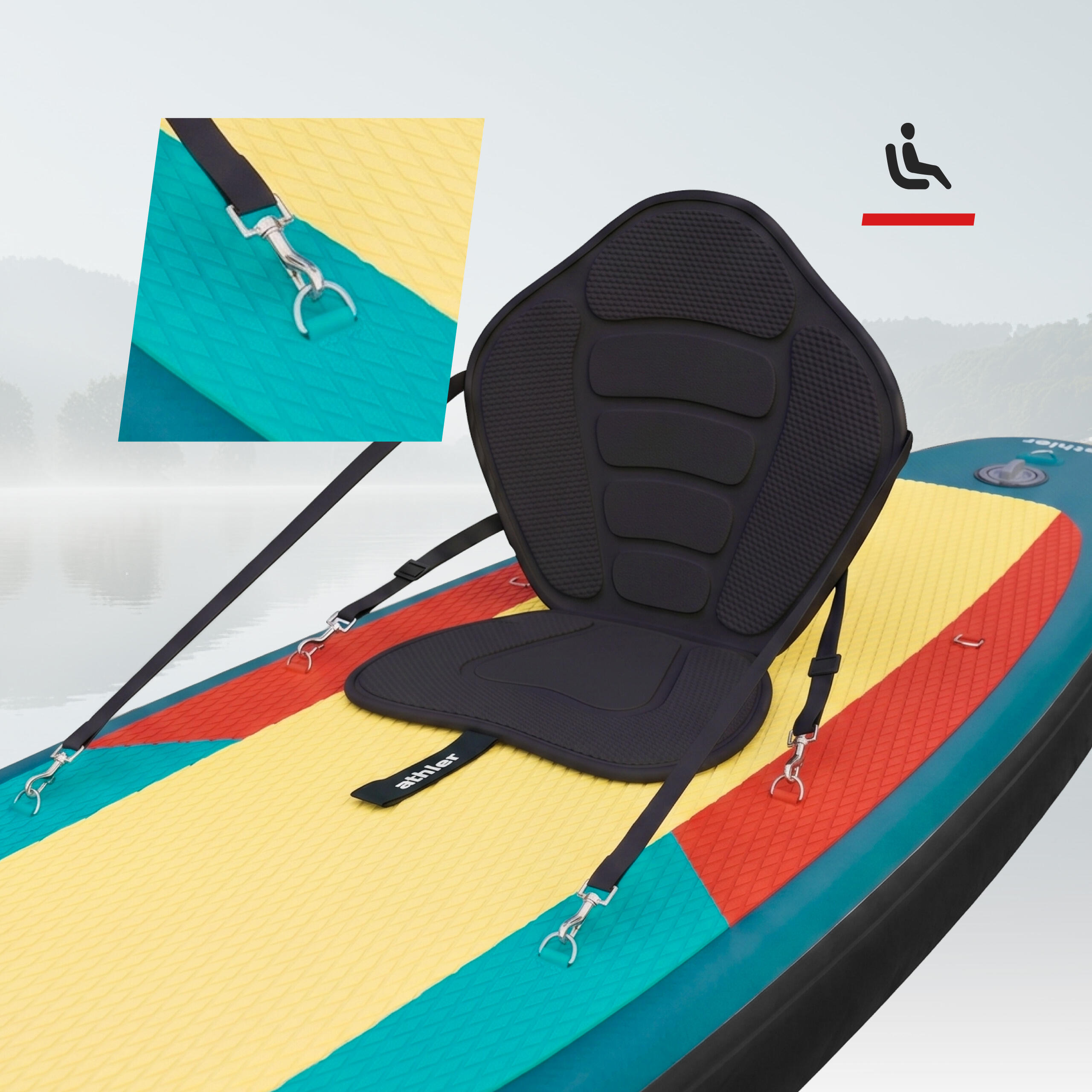 Planche SUP Athler Zander 350 Orange – Gonflable avec siège et pagaie 3/7
