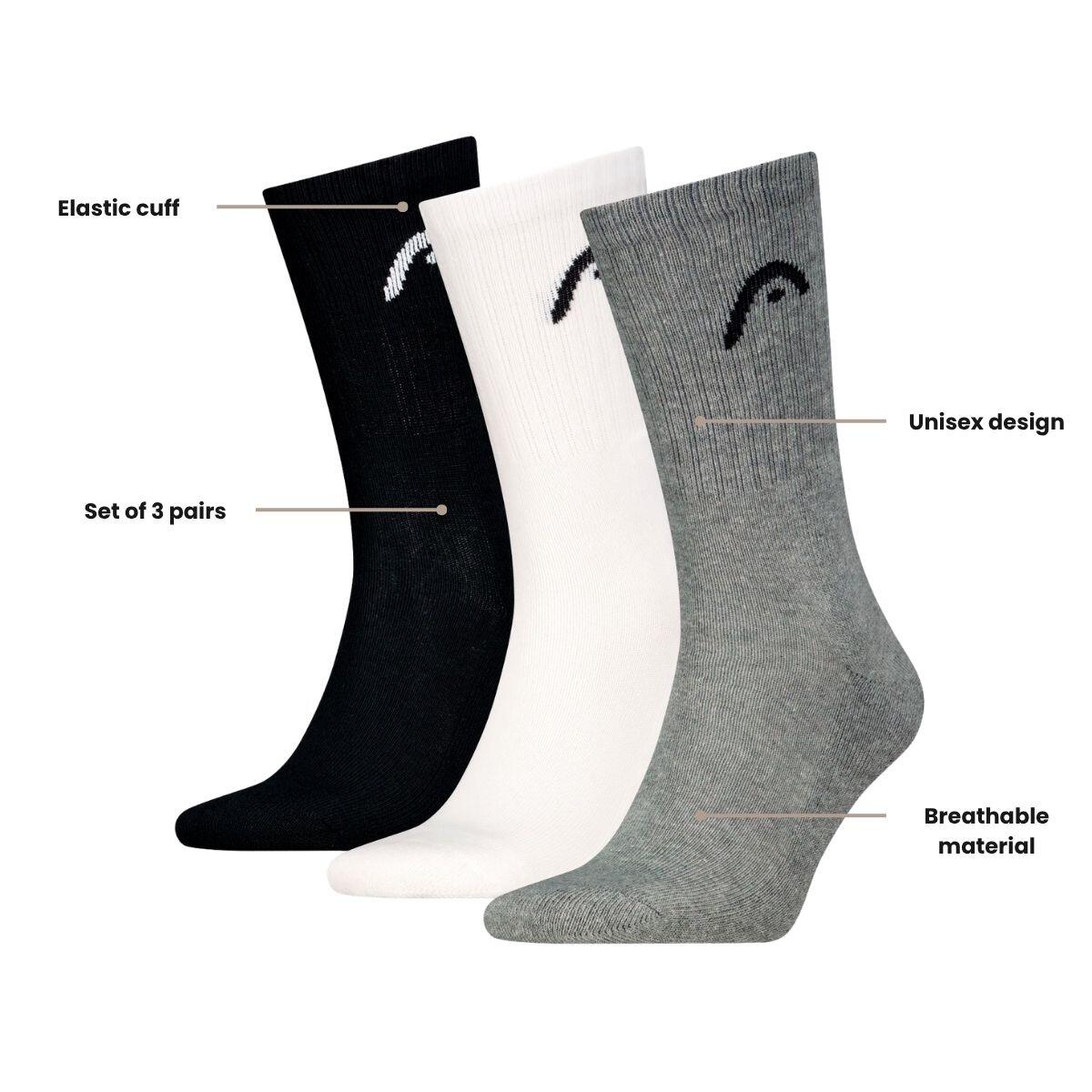 Chaussettes de sport entraînement 12 paires Gris / Blanc / Noir 4/4