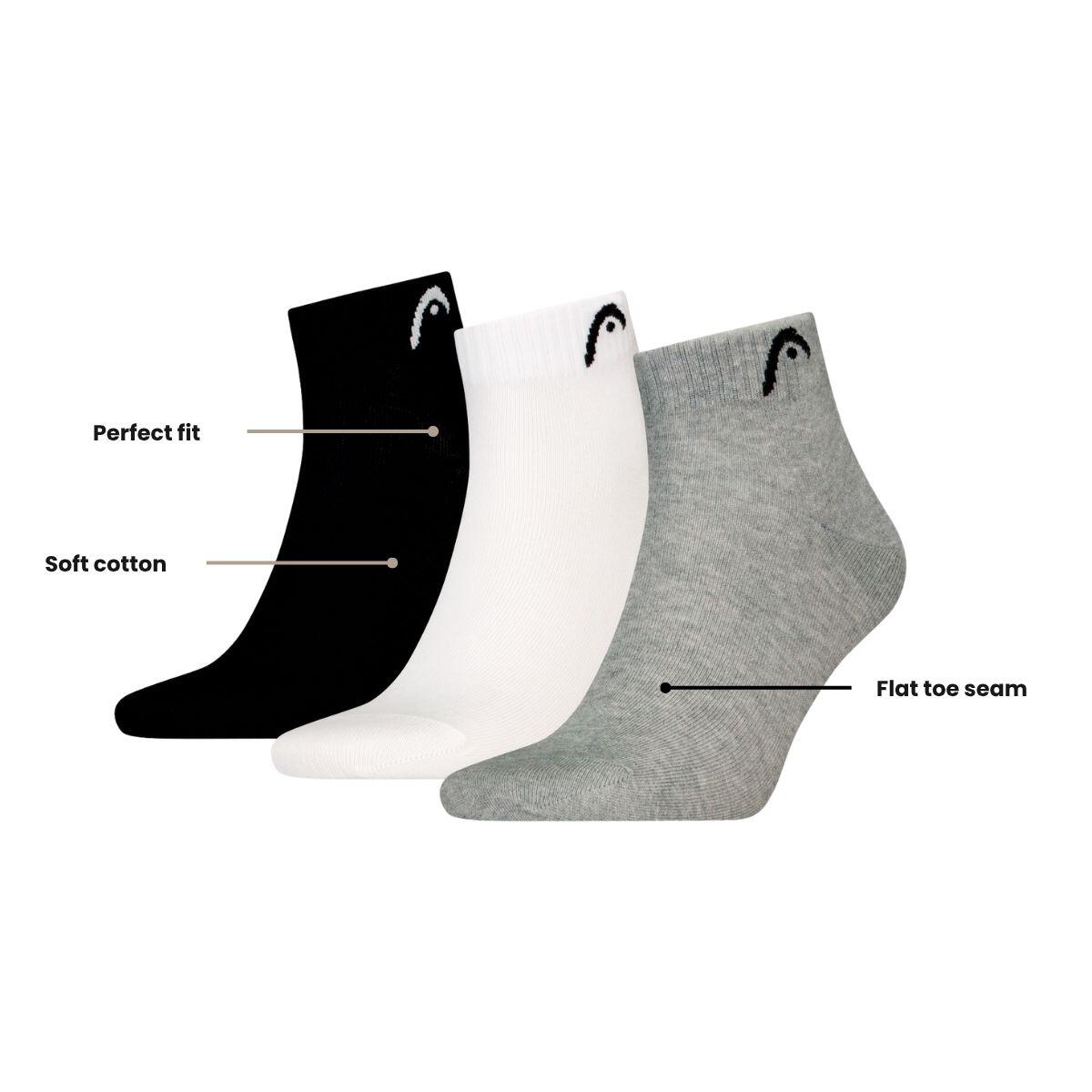 Medias cortas entrenamiento 12 pares Gris / Blanco / Negro 4/4
