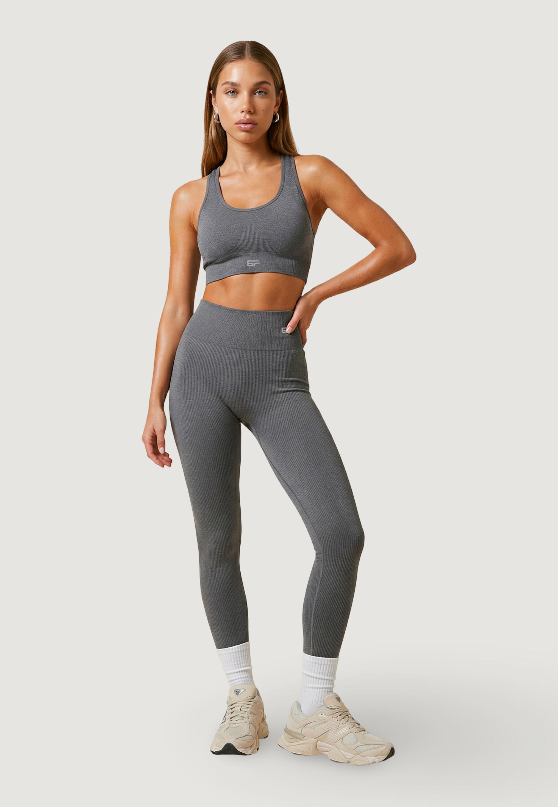 legging LEGGINGS EVERYDAY FEMME gris 3/4