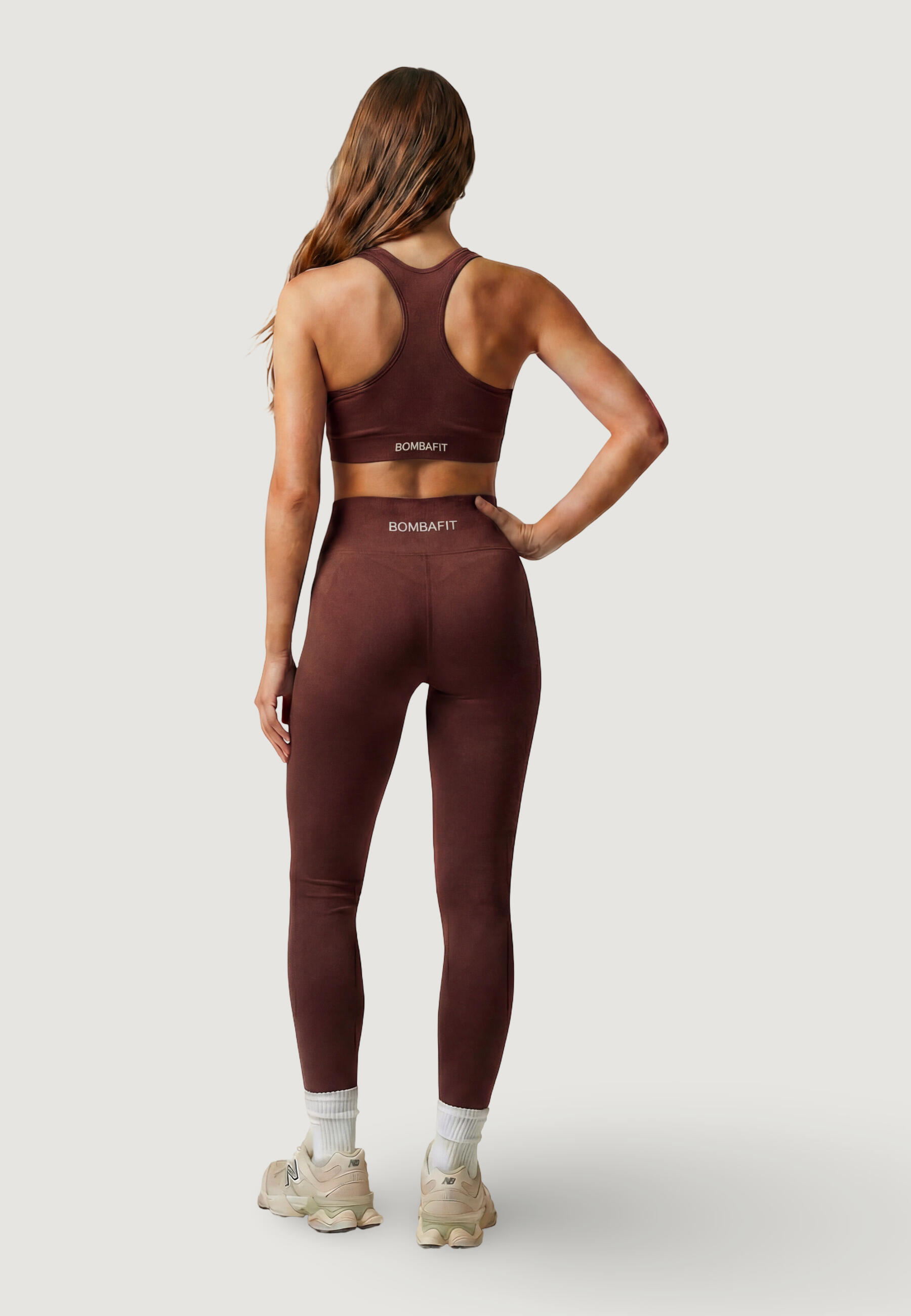 legging LEGGINGS COMFORT FEMME marron 4/4