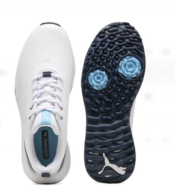 Chaussures de golf pour homme Puma Fusion Grip 6 Evo, blanches et noires 3/6