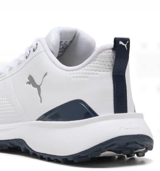 Chaussures de golf pour homme Puma Fusion Grip 6 Evo, blanches et noires 5/6