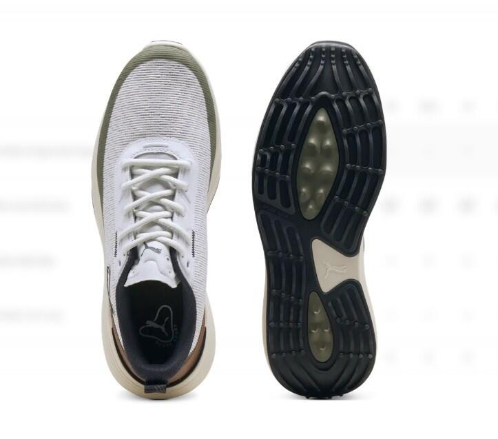 Chaussures de golf Puma Gruve Sport pour homme, blanches et vertes 3/6