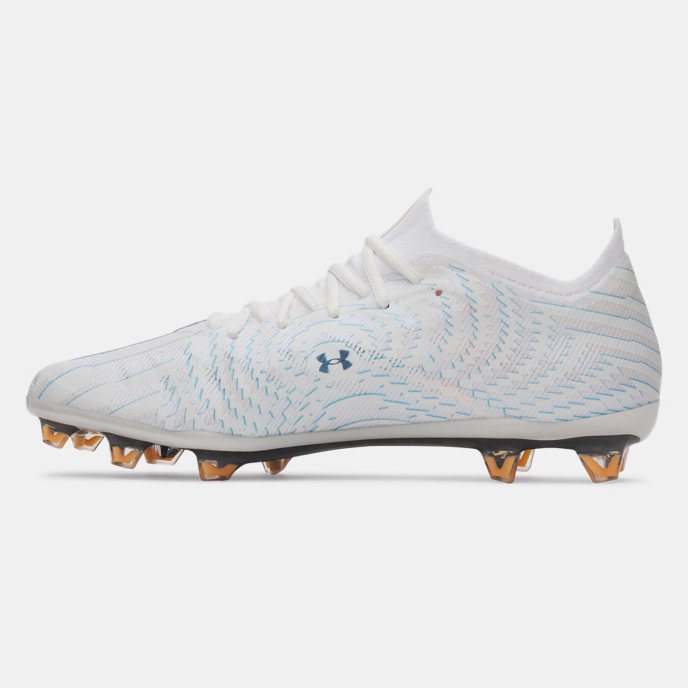 Ua Shadow Elite 4 Mach Fg Fußballschuhe Weiß Und Blau 3/5
