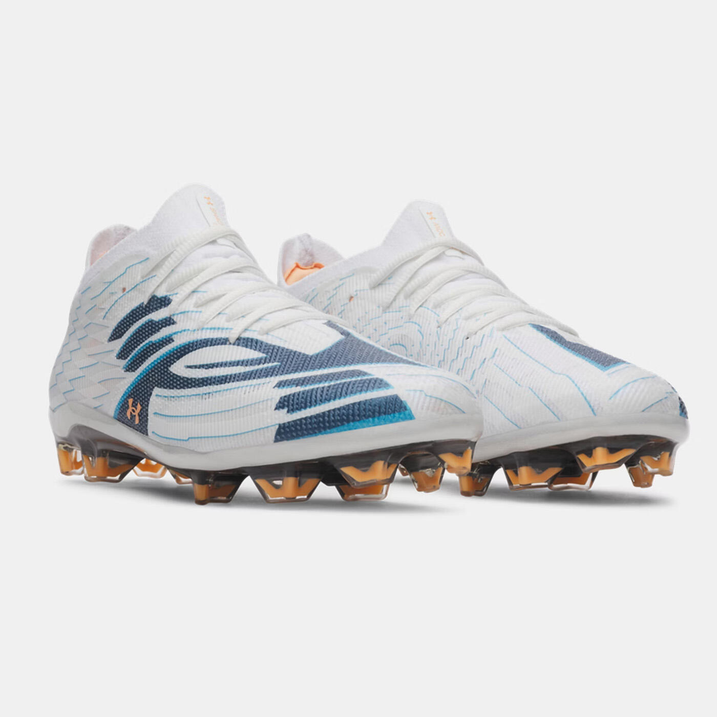 Ua Shadow Elite 4 Mach Fg Fußballschuhe Weiß Und Blau 5/5