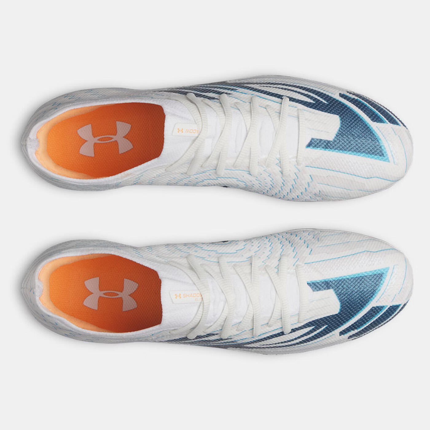 Ua Shadow Elite 4 Mach Fg Fußballschuhe Weiß Und Blau 4/5