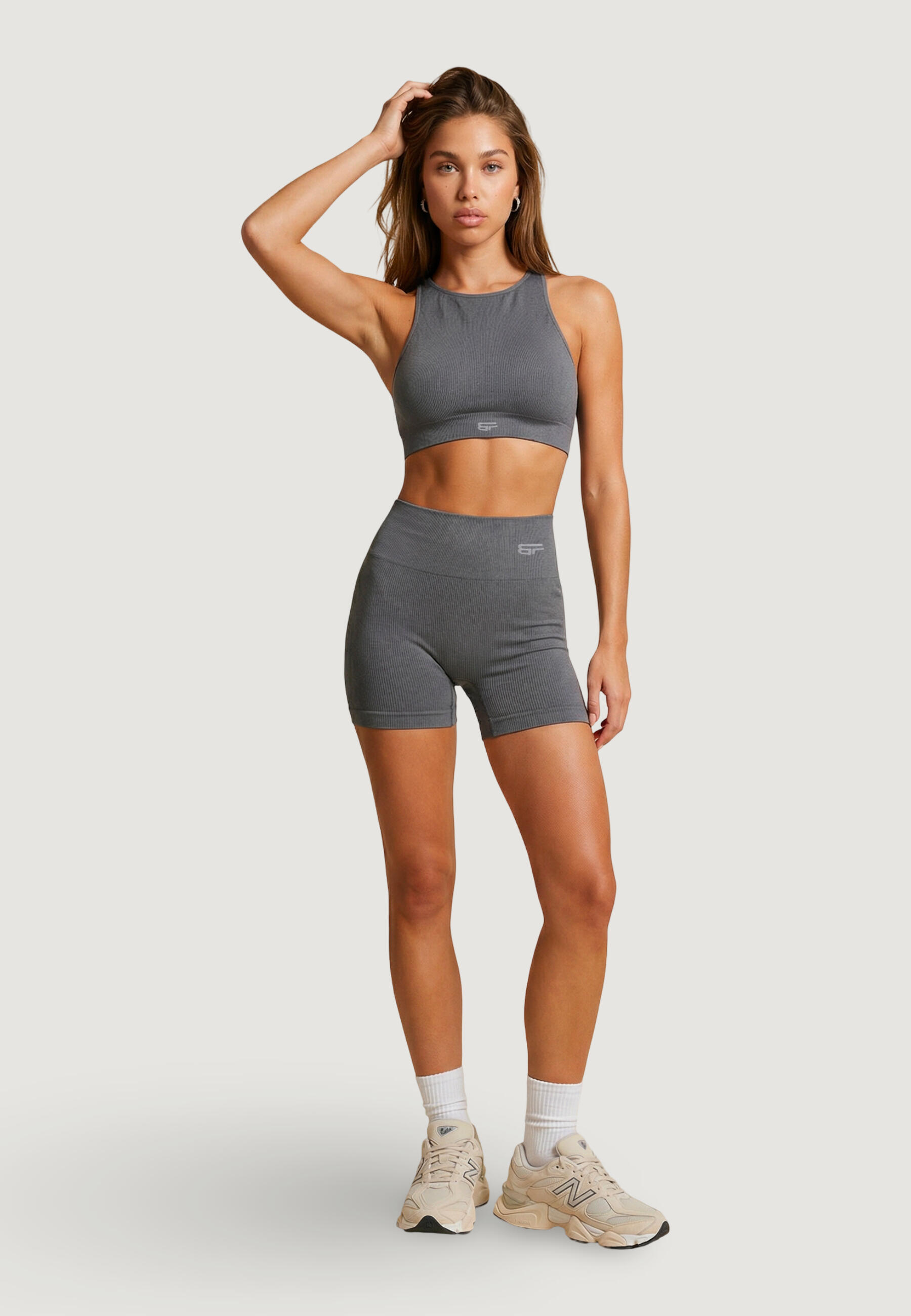 bandeau poitrine TOP GO FEMME gris 3/4