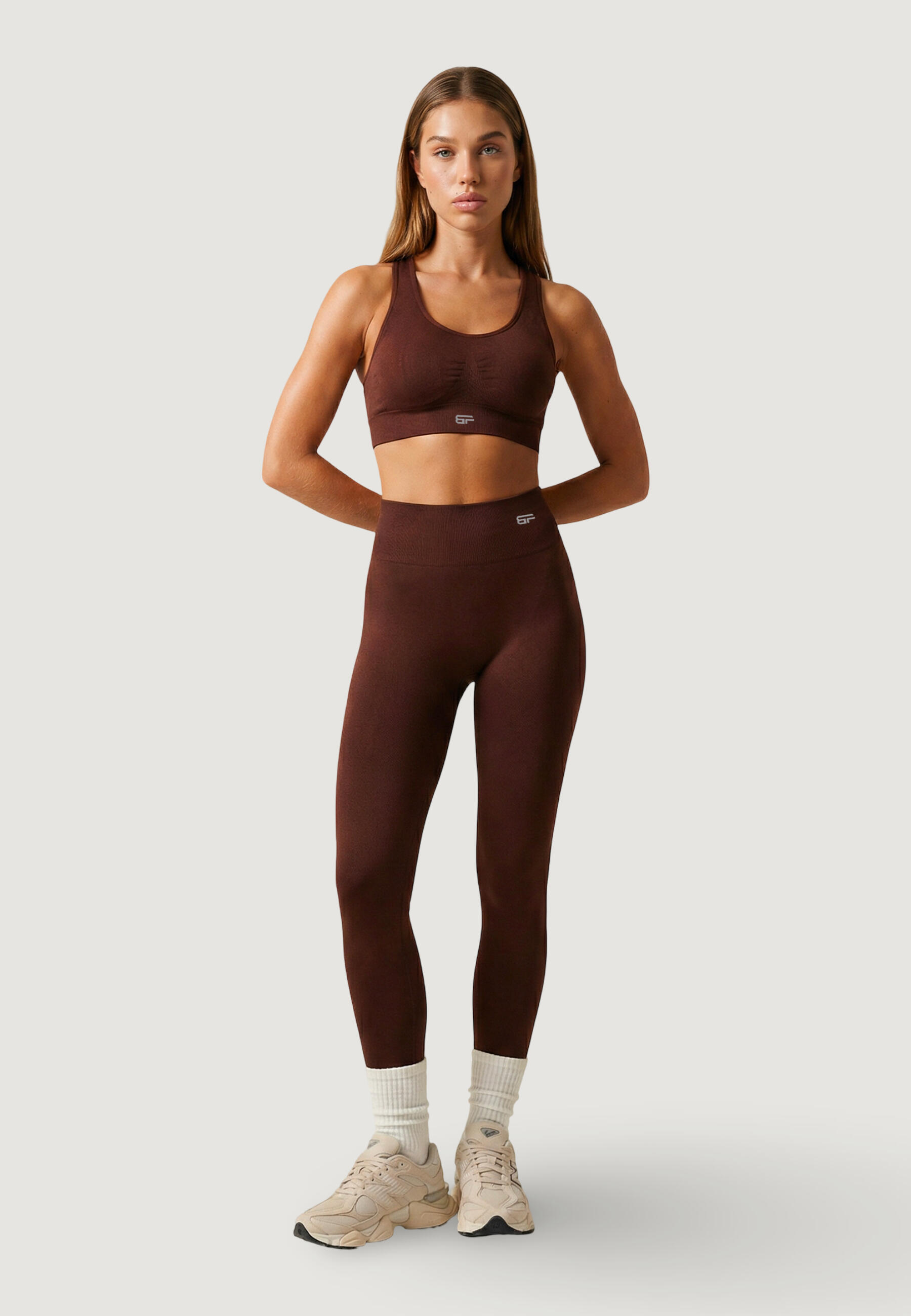 legging LEGGINGS EVERYDAY FEMME marron 3/4