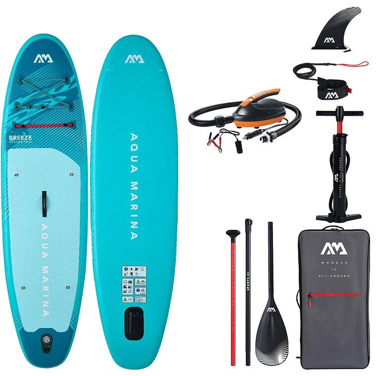 Deska SUP allround AQUA MARINA BREEZE 9'10 2026 z pompką elektryczną i wiosłem 1/4
