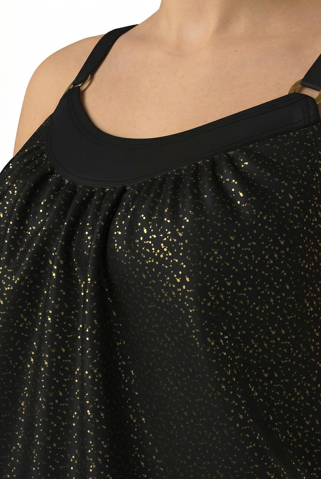 Dames Tankini metallic effect elastische zoom zachte cups 3/7