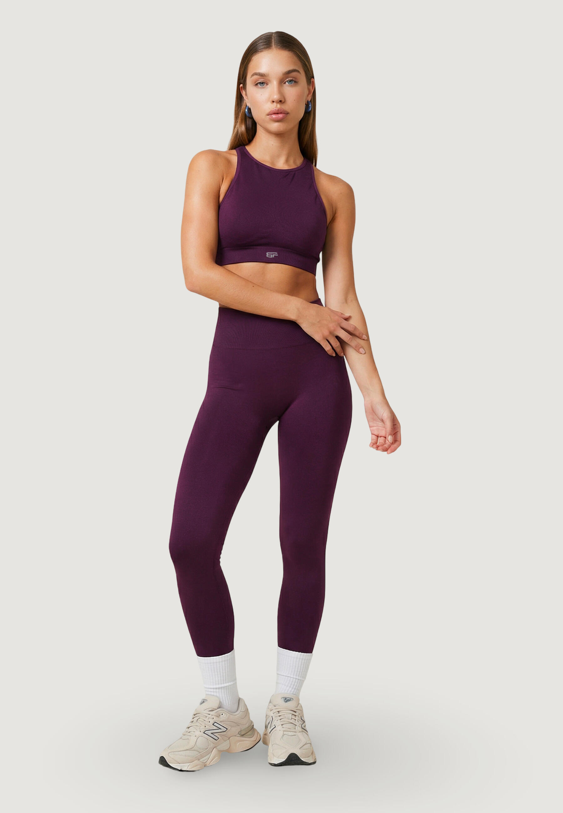 Legging LEGGINGS COMFORT DAMES Paars 3/4