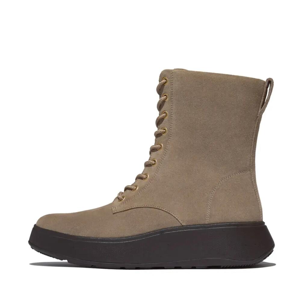 FitFlop F-Mode Suede Lace-Up Flatform Ankle Boots