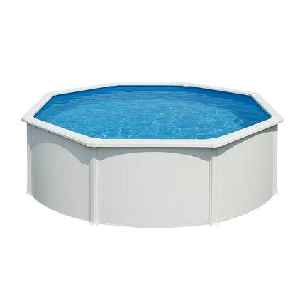 Piscine hors-sol Gre Wet circulaire tôle blanche avec filtre 460x120