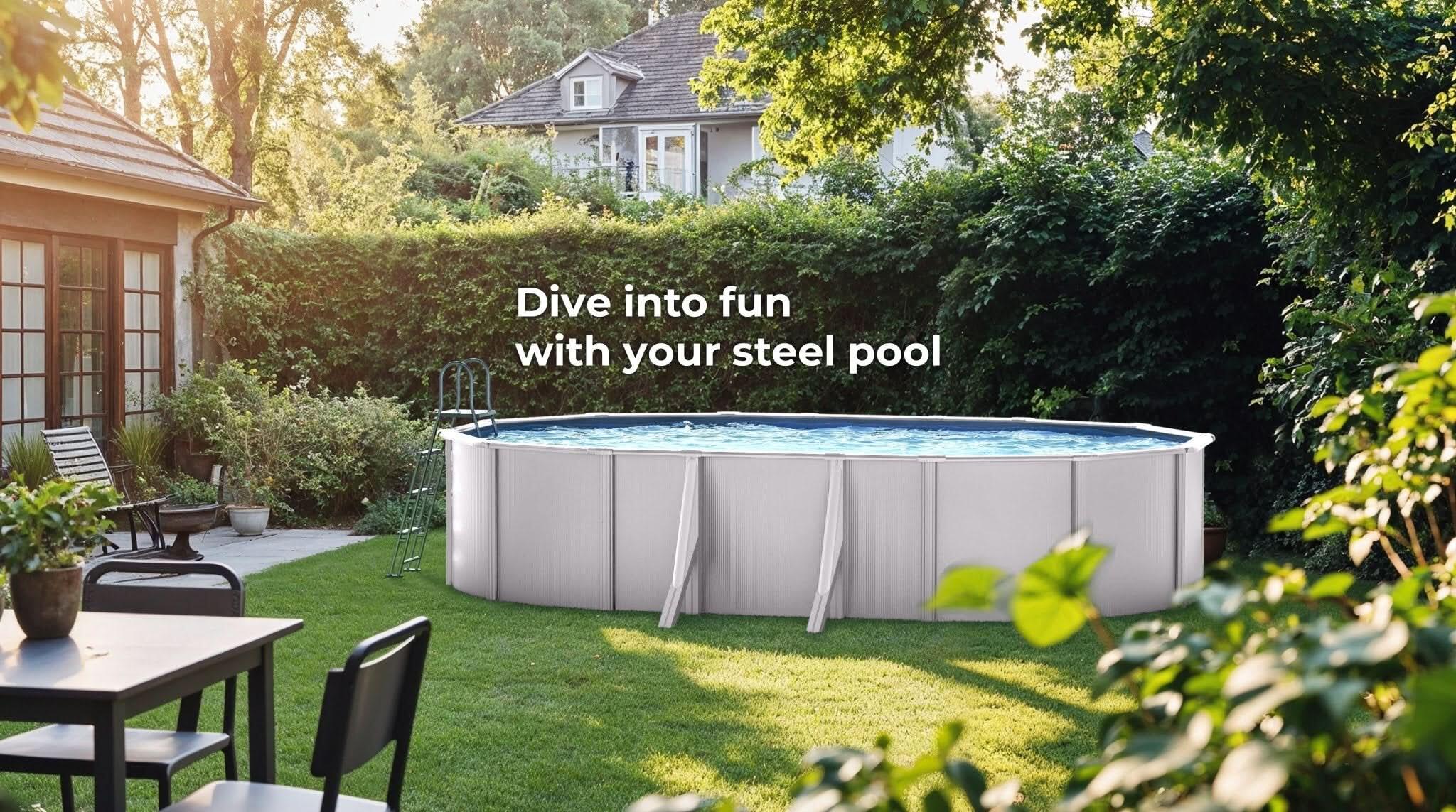 Piscina fuori terra Gre Wet ovale lamiera bianca depuratore 500x300x120 2/7
