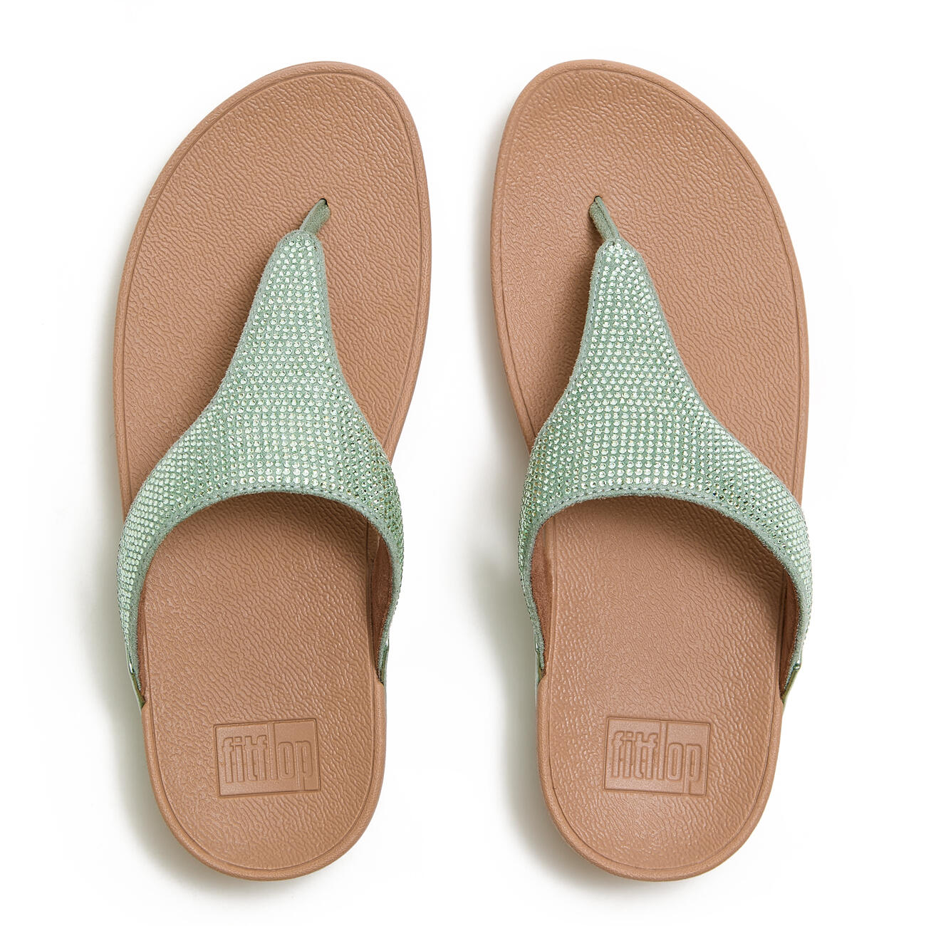 FITFLOP FitFlop Lulu Dames Teenslipper - Mintgroen - Met Glitters en Sierstenen 5/7