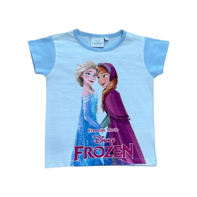 Set 2 piese pentru copii, mânecă scurtă, 100% bumbac, albastru, Frozen