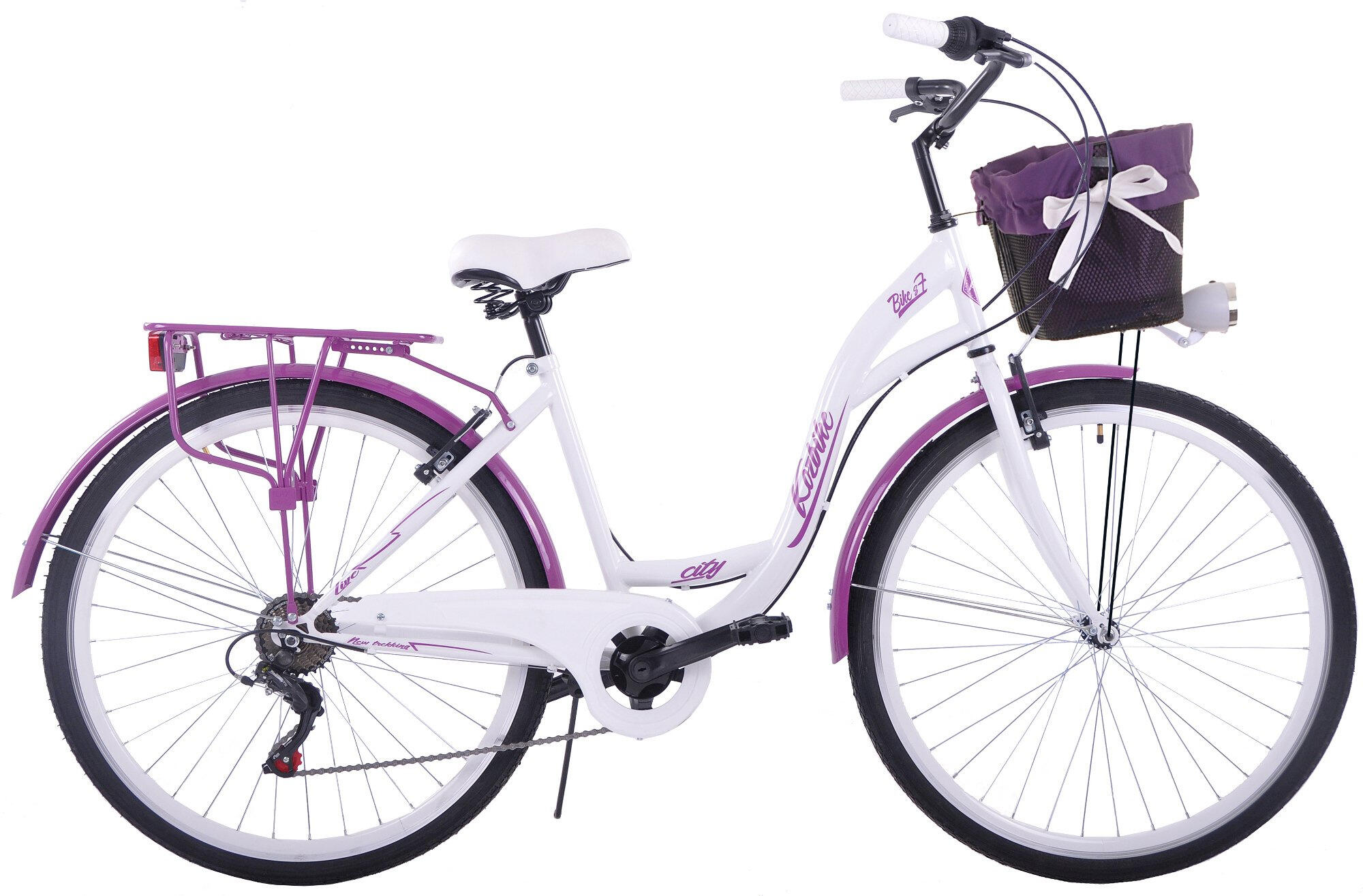 Kozbike City rower 28 7s biało-fioletowy (M3P7)