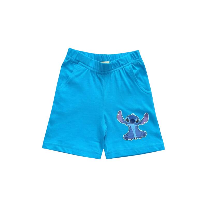 Set 2 piese pentru copii, mânecă scurtă, 100% bumbac, albastru, Stitch