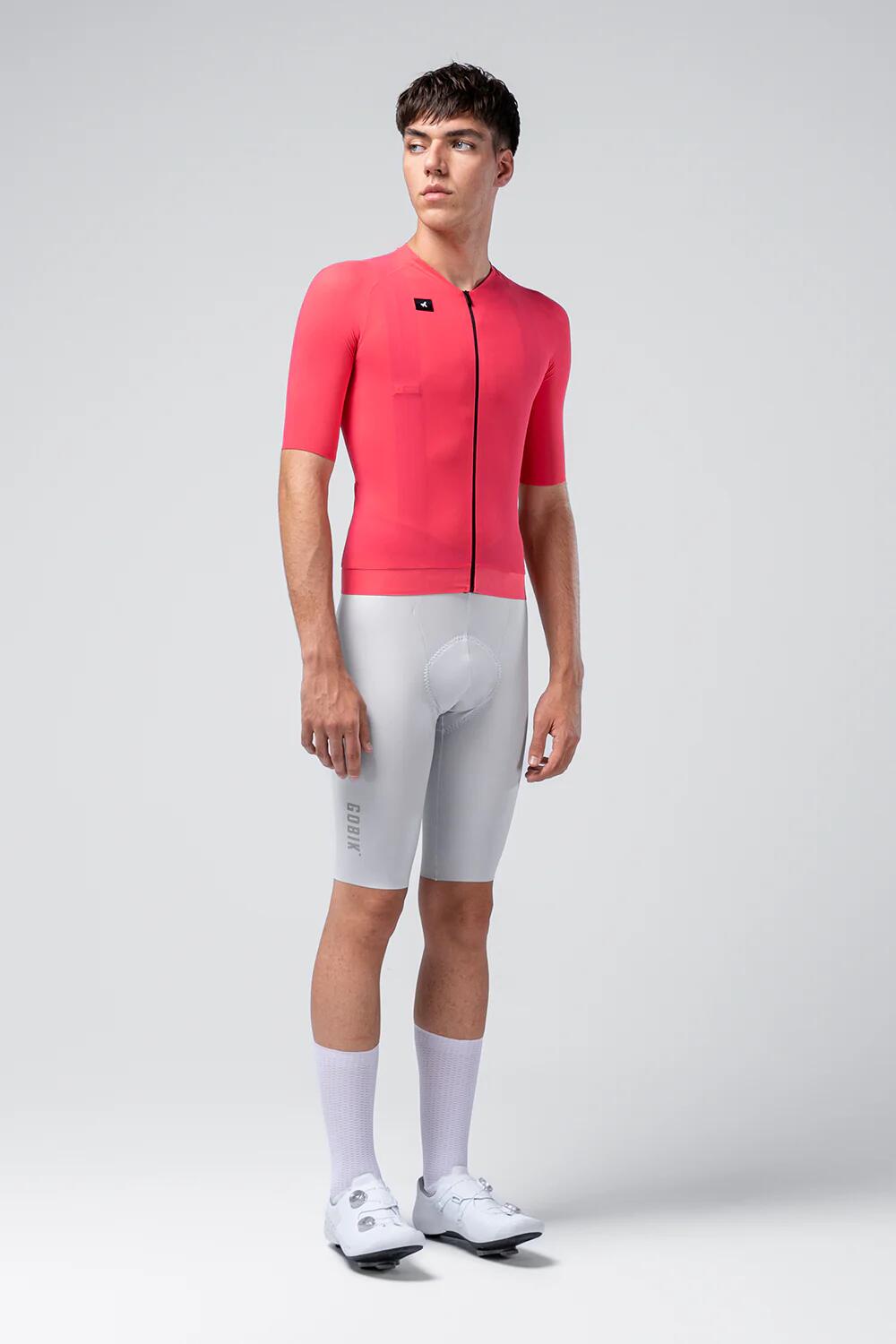 Jersey Korte Mouw CX SOLID Gobik Unisex Cerise - Maat M 3/4