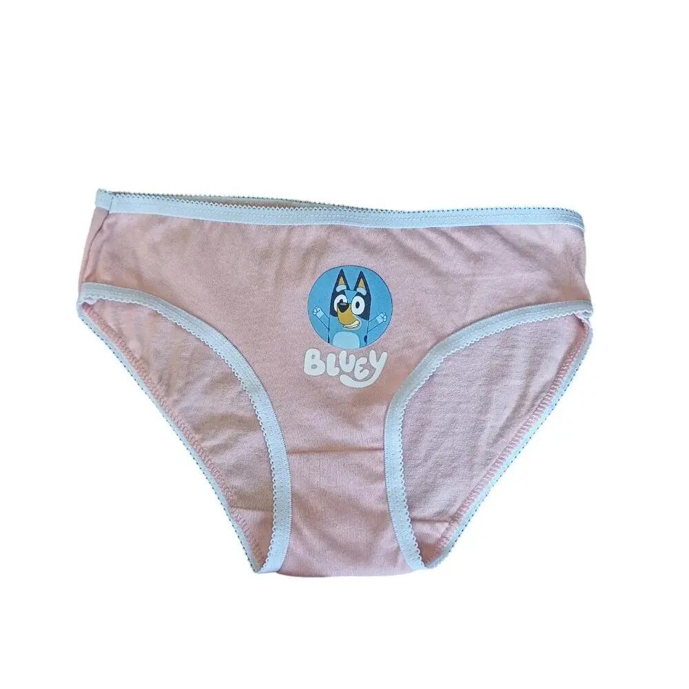 Set 3 perechi chiloți fete, roz, 100% bumbac, Happy, Bluey 4/5