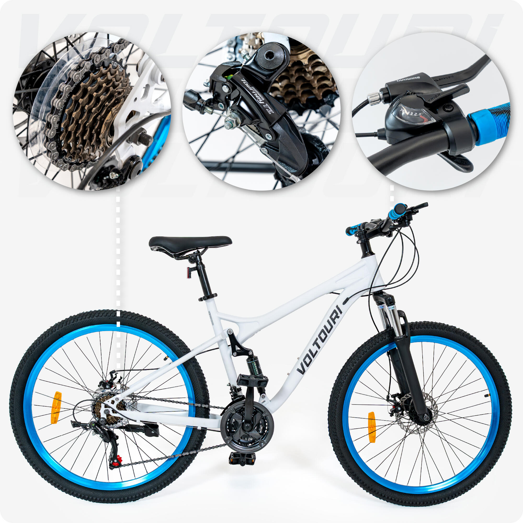 Horské kolo - VOLTOURI BK04 - 26", odpružení, kotoučové brzdy, 21 rychlostí 3/7