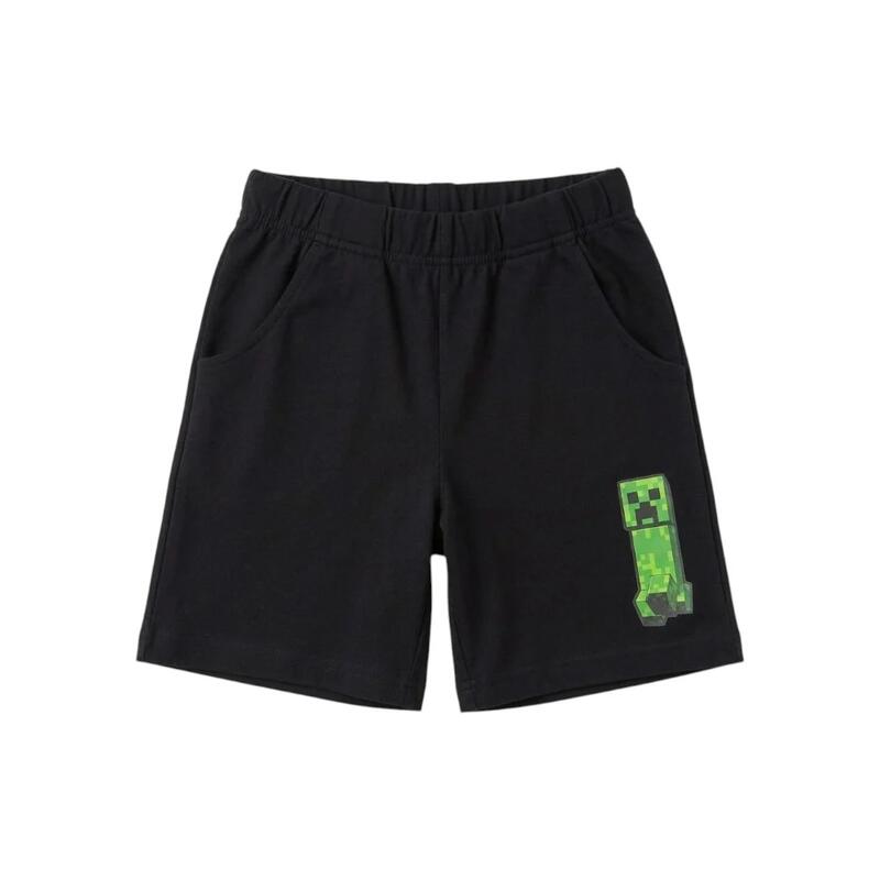 Set 2 piese pentru copii, mânecă scurtă, 100% bumbac, negru, Minecraft