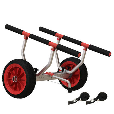 SPORTNOW Carrello Kayak e SUP Larghezza Regolabile in Alluminio Max 100kg Nero