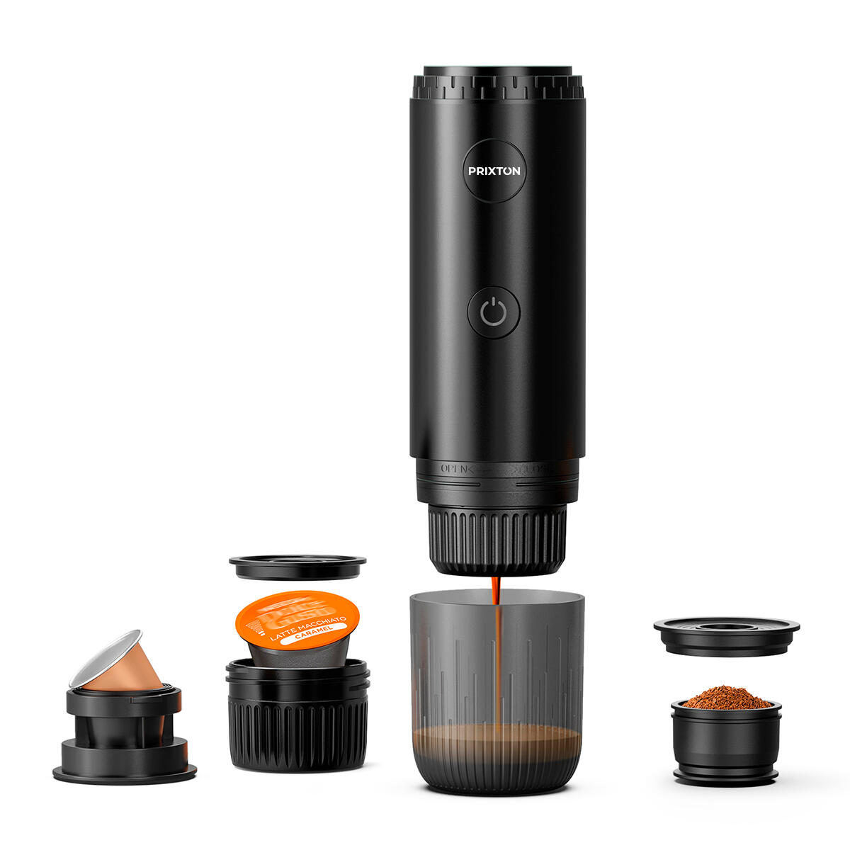 Cafetera Portátil Roma Prixton (Cápsulas / Café Molido - 2 Tazas - Negro) 2/7