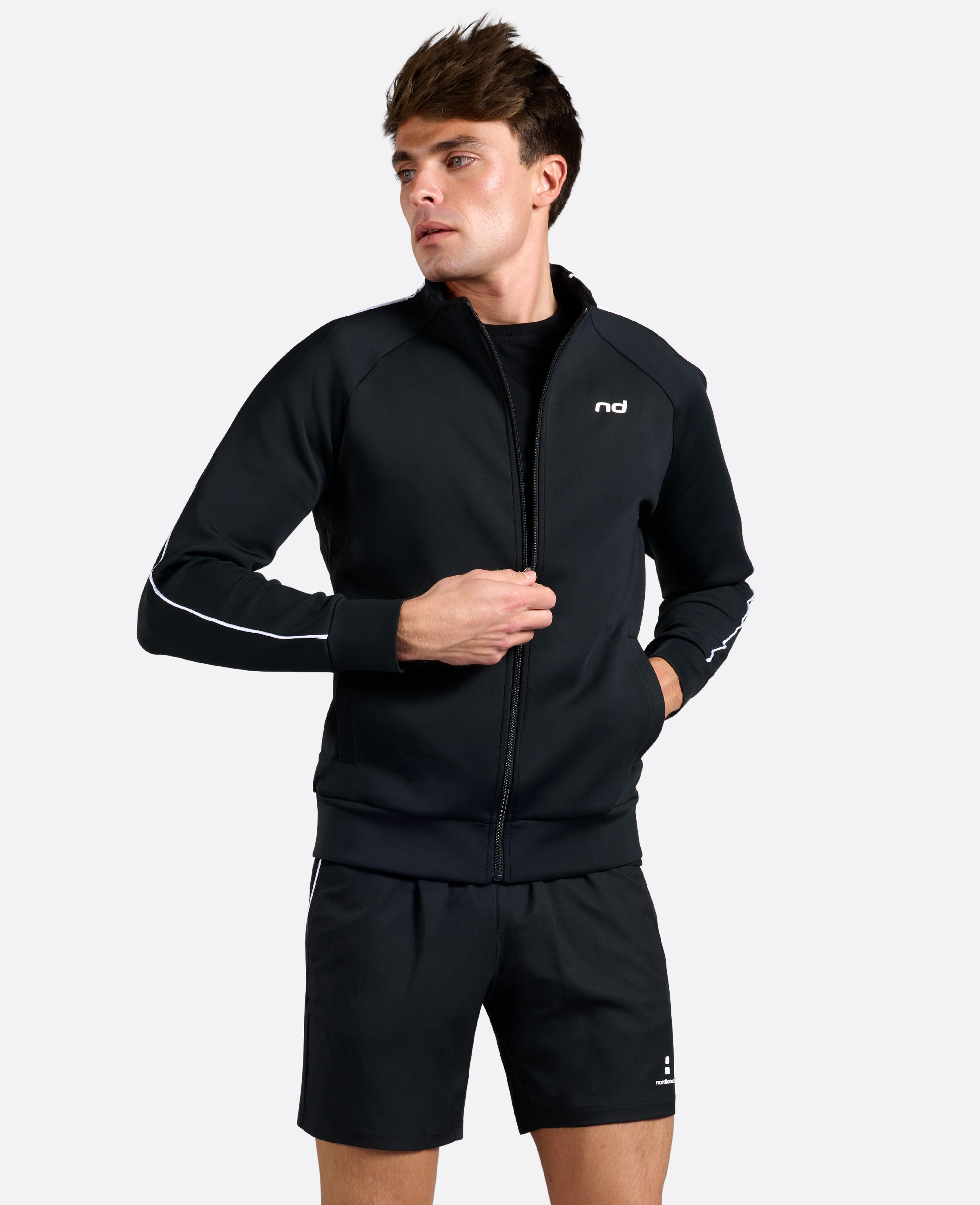 Herren Jacke Padel/Tennis Club Schwarz 4/7