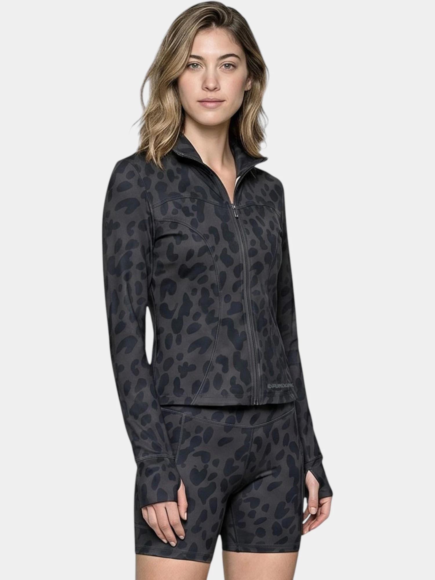 Tricou cu maneci lungi, pentru sport Flop Zip Up Top femei