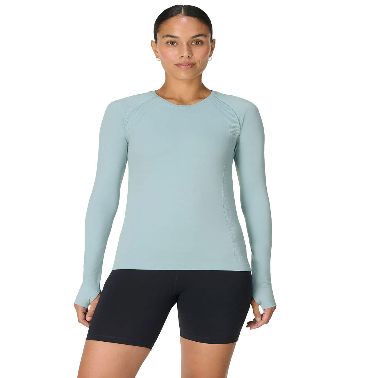 SWEATY BETTY Sweaty Betty Athlete Seamless Long Sleeve Top  MISTBLAUW L 4/7