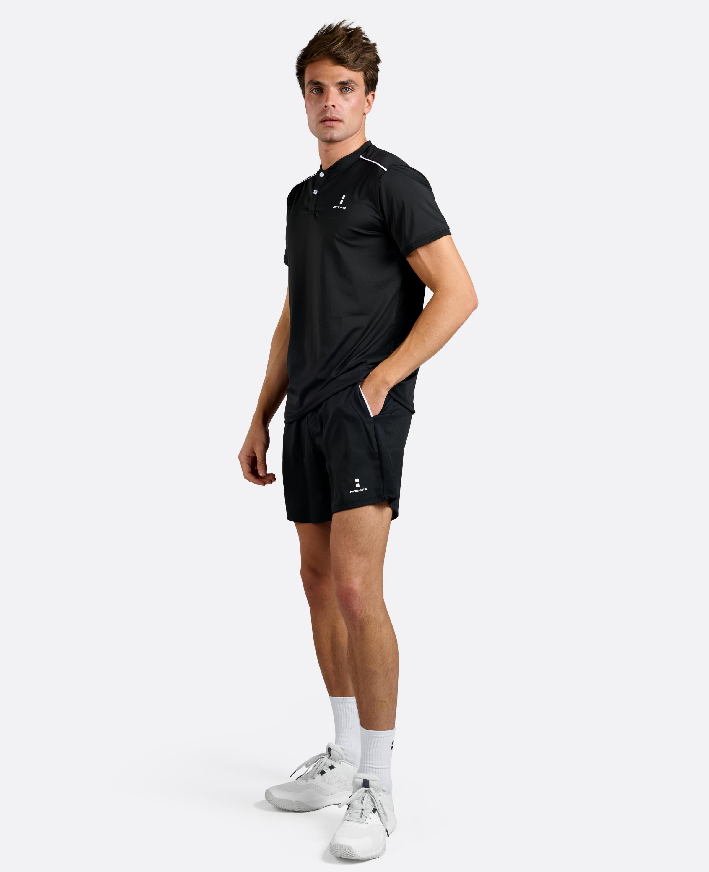 Pro Flex Tennis/Padel Polo Herren Schwarzes 3/4