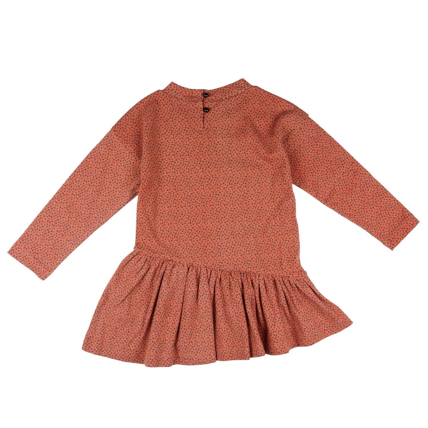 Vestido manga larga de niña color estampado 5/5