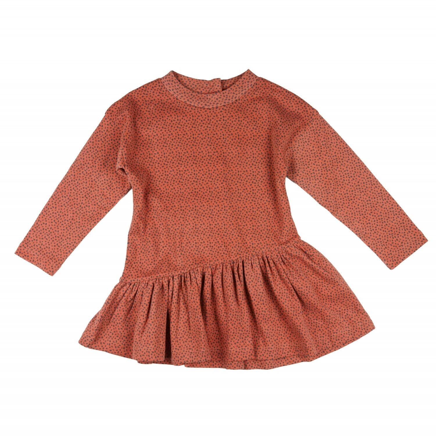 Vestido manga larga de niña color estampado 4/5
