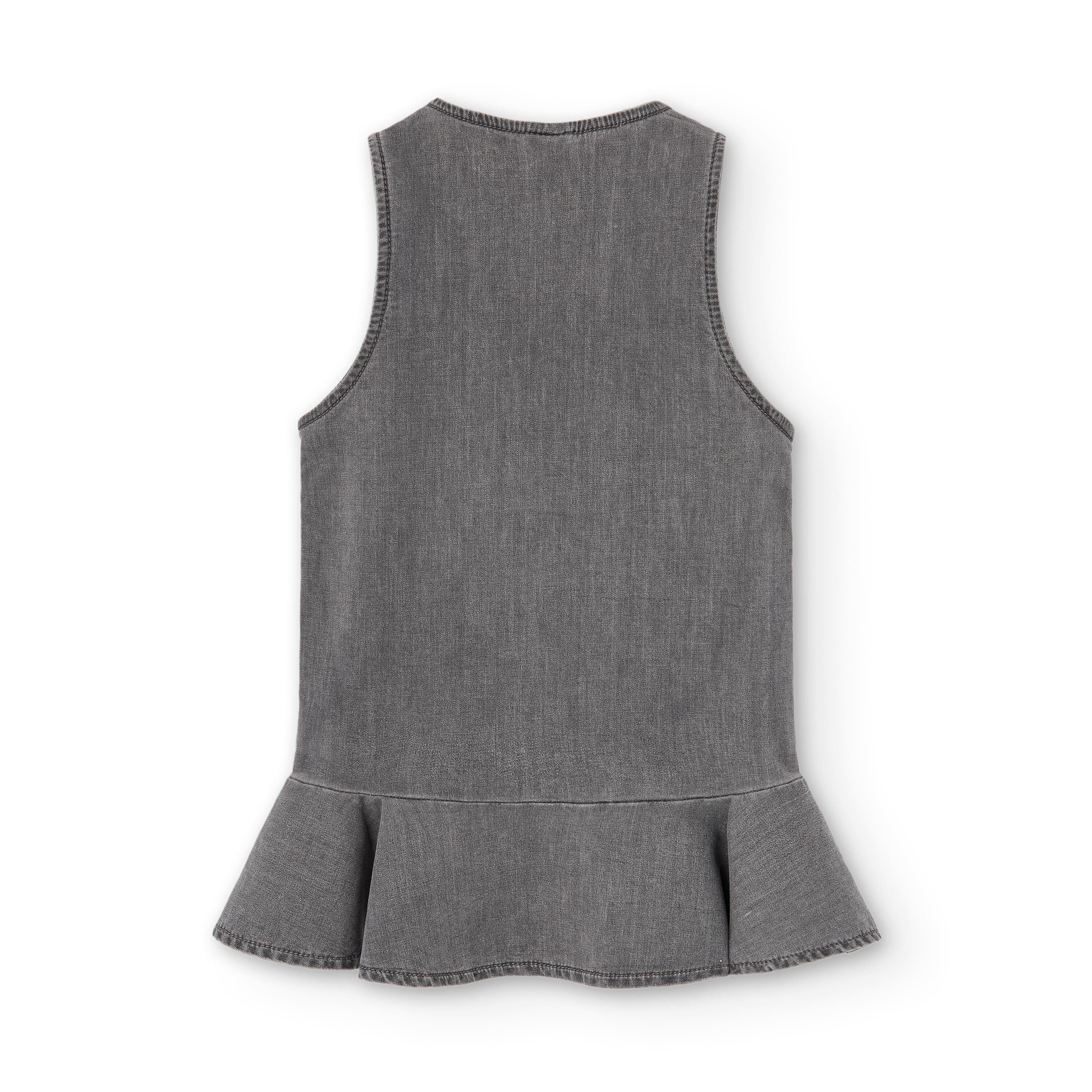 Vestido pichi denim en gris 4/4