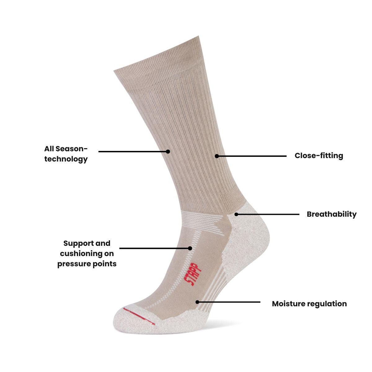 Chaussettes de randonnée - Techno Boston All Season - Lot de 3 - Beige 3/4