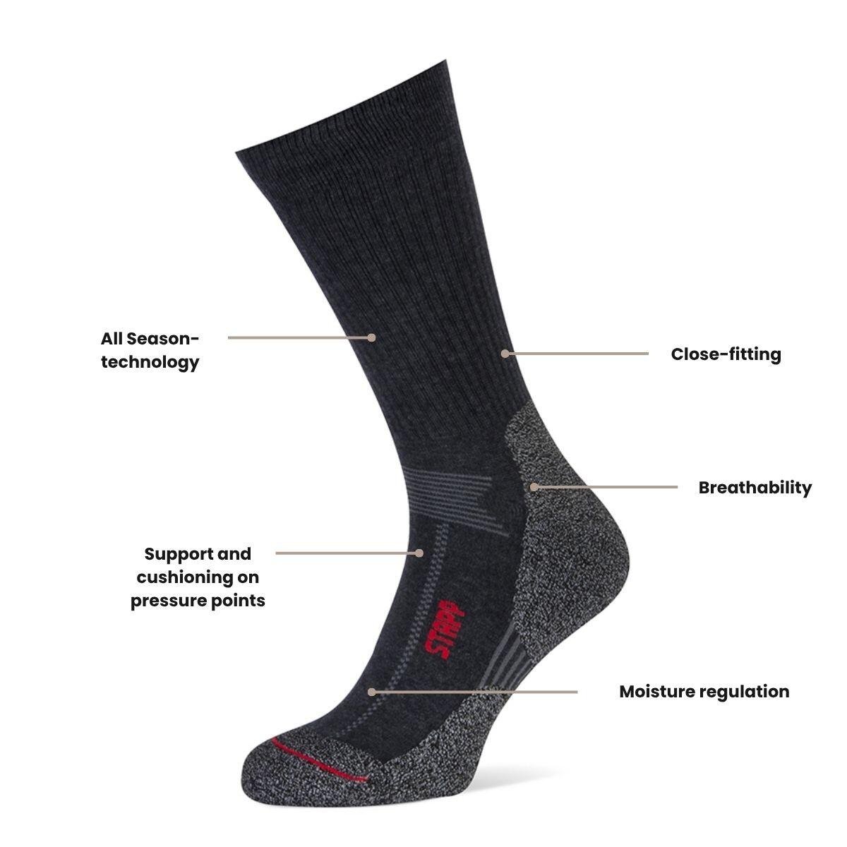 Chaussettes de randonnée - Techno Boston All Season - Anthracite 2/3