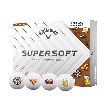 Boite de 12 Balles de Golf Callaway Supersoft Pub