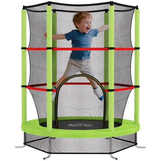 HOMCOM Tappeto Elastico per Bambini 3-6 Anni con 3 Ingressi Verde e Nero