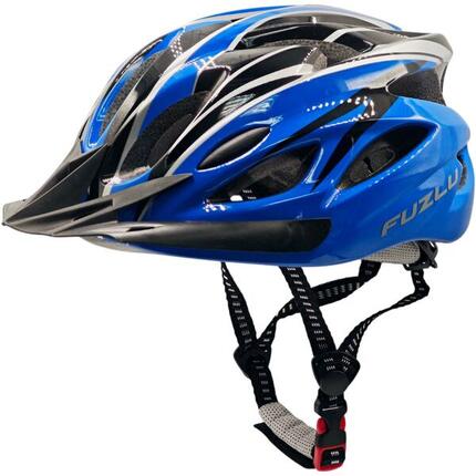 Kask rowerowy FUZLU Warrior JBHM01 black/blue Glossy rozm. L ( 57 - 62 CM )