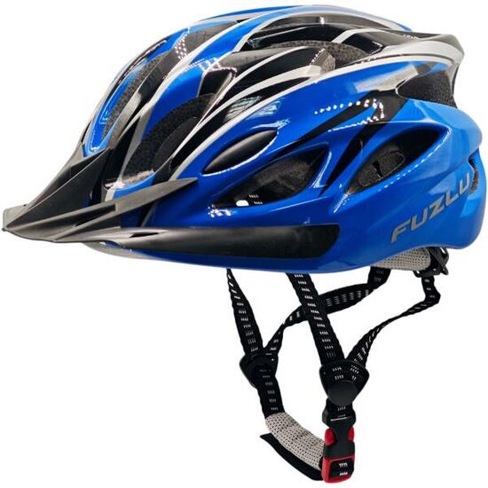 Kask rowerowy FUZLU Warrior JBHM01 black/blue Glossy rozm. L ( 57 - 62 CM )