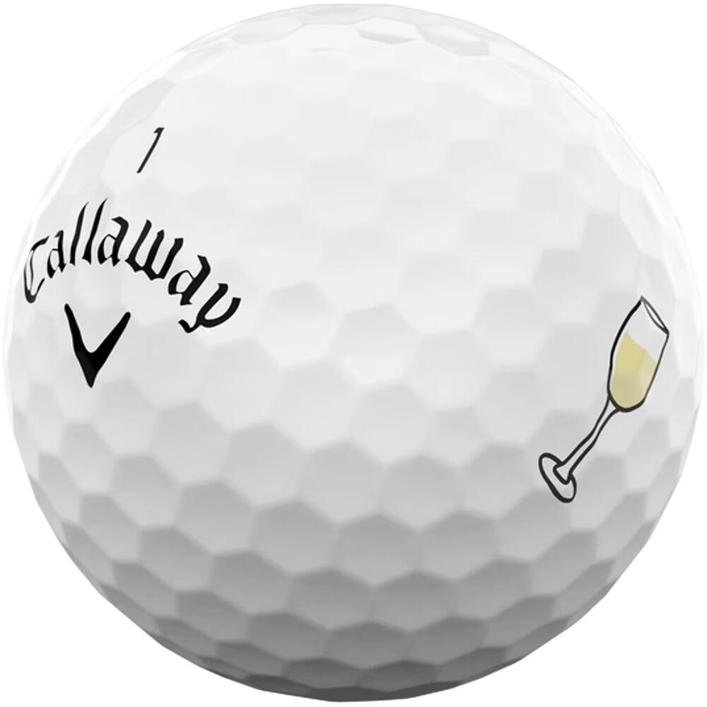 Caixa de 12 bolas de golfe brancas Supersoft Callaway Cheers 3/4