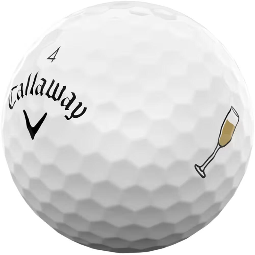 Caixa de 12 bolas de golfe brancas Supersoft Callaway Cheers 4/4