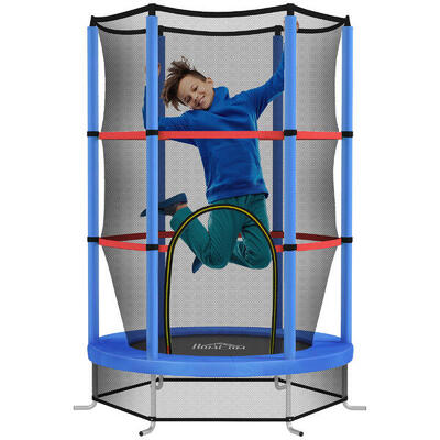 HOMCOM Tappeto Elastico per Bambini 3-6 Anni con 3 Ingressi Blu e Nero