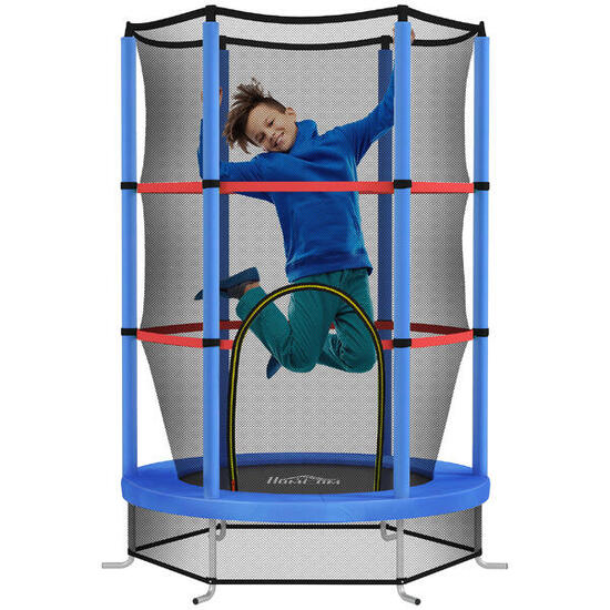 HOMCOM Tappeto Elastico per Bambini 3-6 Anni con 3 Ingressi Blu e Nero