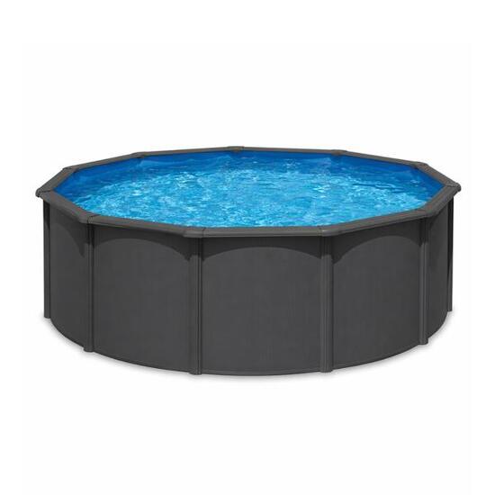 Nix Pool 2933 piscine hors-sol acier anthracite ronde Ø550x120 cm avec