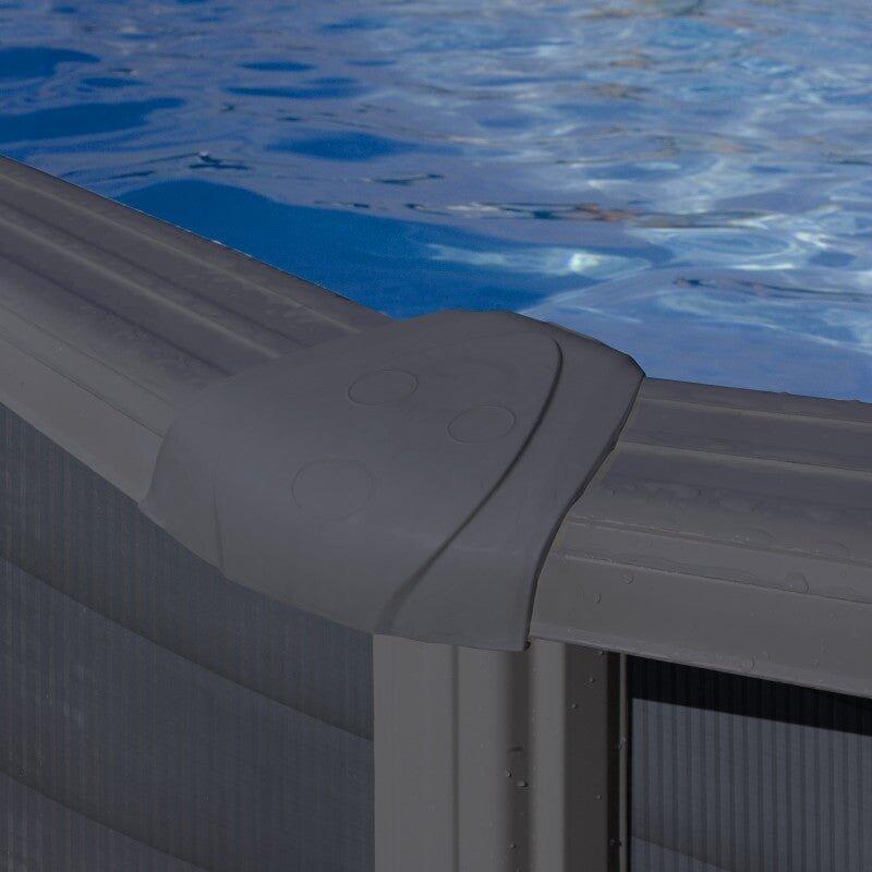 Piscina elevada Gre Ovalada antracita 132cm de altura 730x375x132 3/7