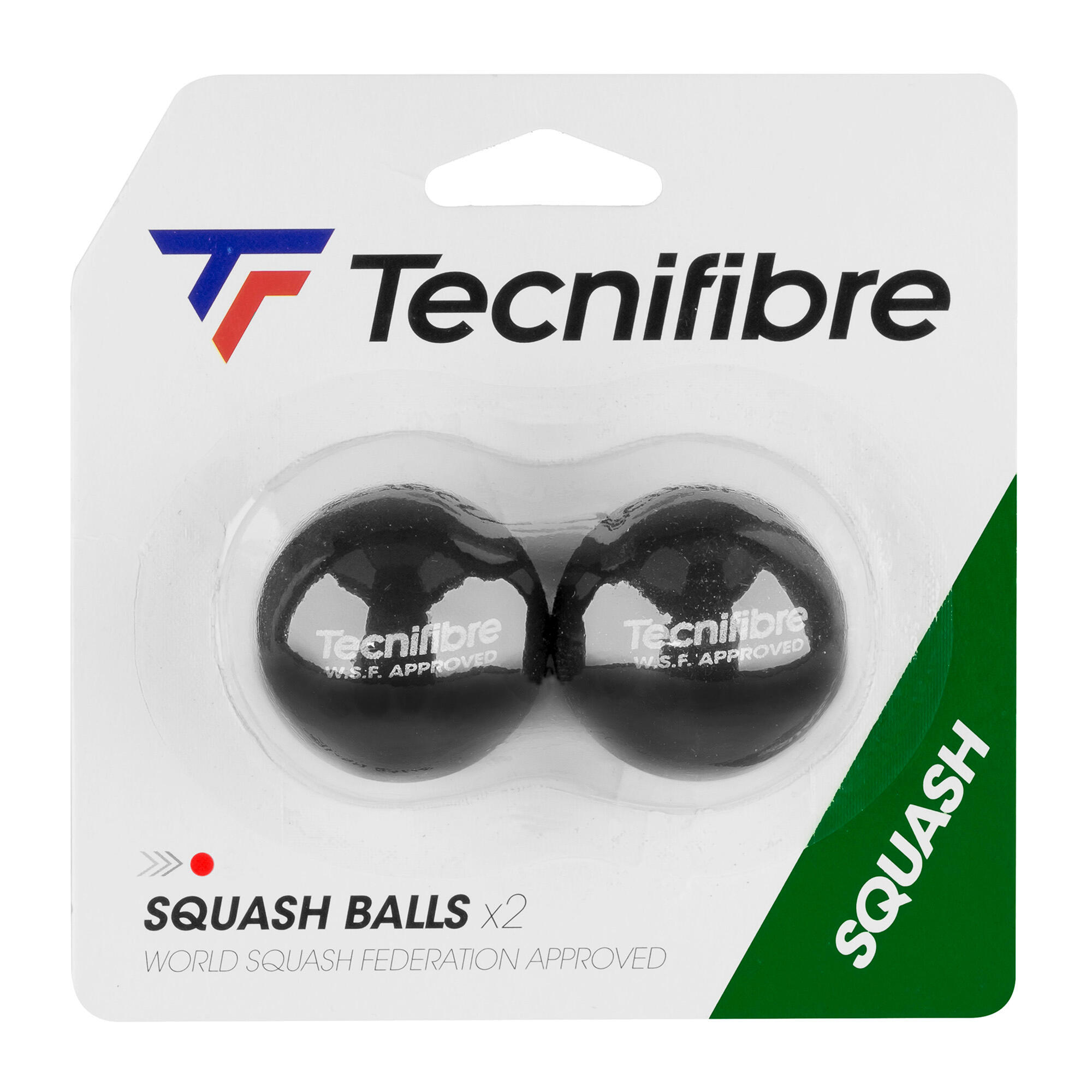 Pelota de squash Tecnifibre Absolute Yellow Dot - paquete de 2 2/2