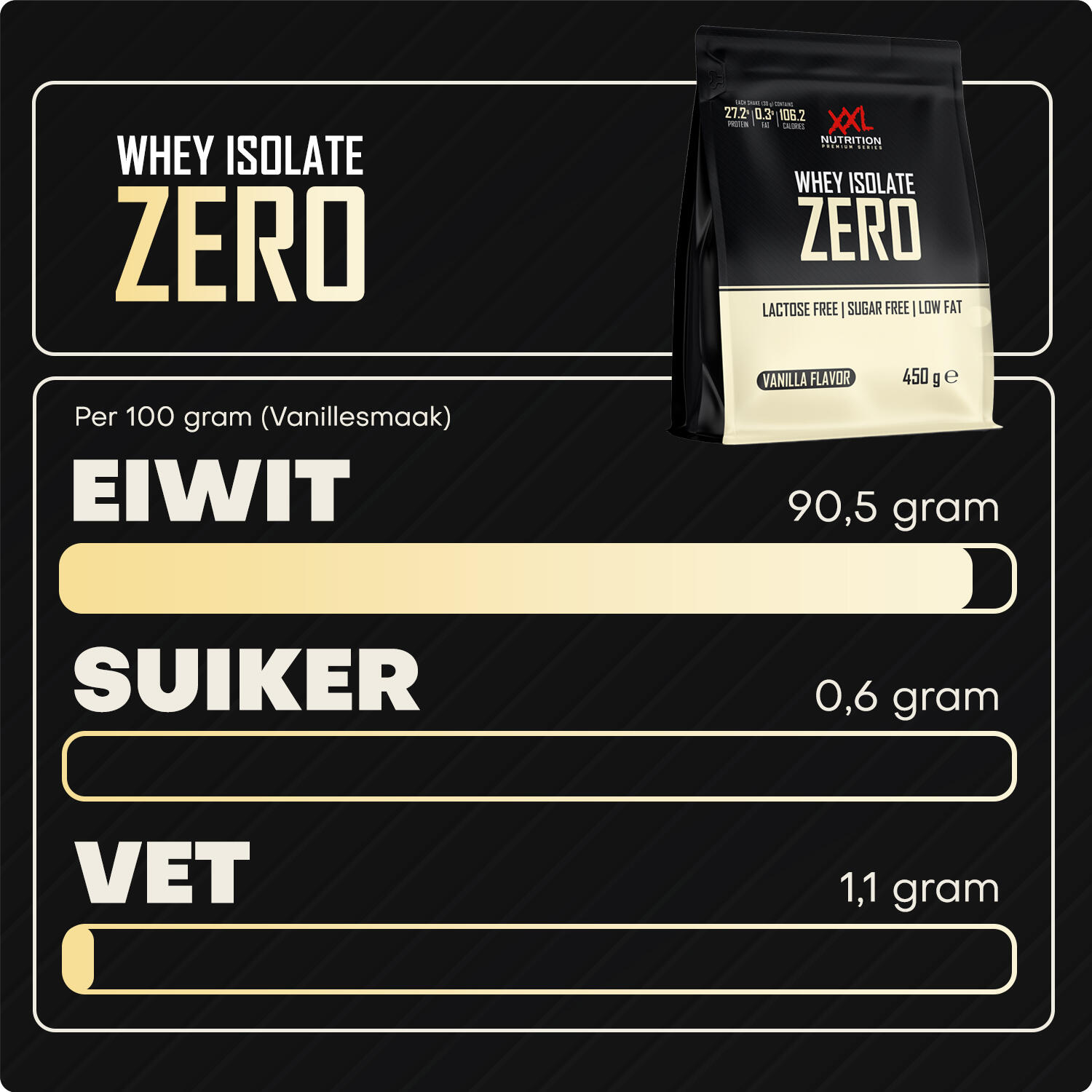 Whey Isolate Zero - 90% Eiwit, Whey Isolaat, Lactosevrij - Aardbei - 450 gram 3/7